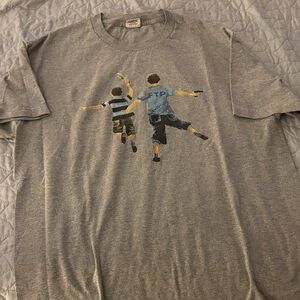FTP Men’s Gray Graphic Tee with Boys Print